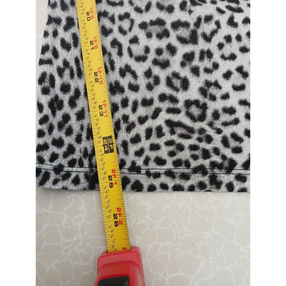 Michael Kors Womens M Leopard Cowlโ Neck Top Long Sleeve Stretch Sexy Evening - Picture 9 of 15